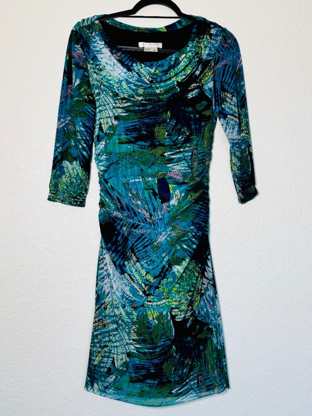 Kay Unger Dress 8 Tropical Mesh Overlay Bodycon Colorful Resort Wear Beach Party